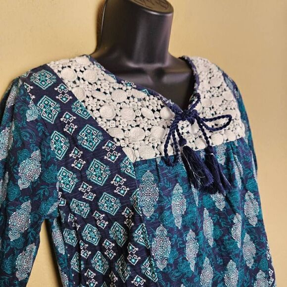 Great Northwest Indigo Boho Blouse - Picture 3 of 7
